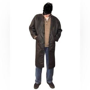 Jacqueline Ferrar Vintage Trench Coat Leather Black Jacket.